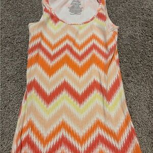 Sleeveless Chevron Tank Top in Orange & Peach